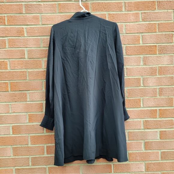 Tibi Arielle Tie Front Silk Shift Dress Black size XS - Picture 5 of 8